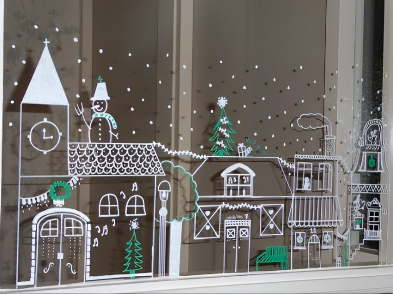  trang trí cửa kính Noel 